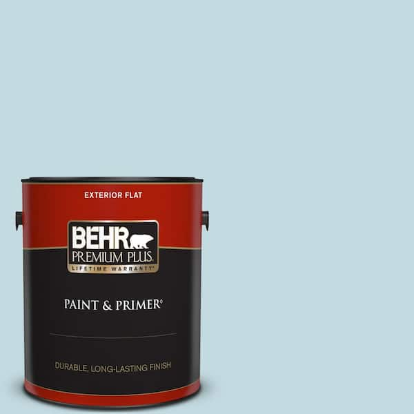 BEHR PREMIUM PLUS 1 gal. #S480-1 Rain Dance Flat Exterior Paint & Primer