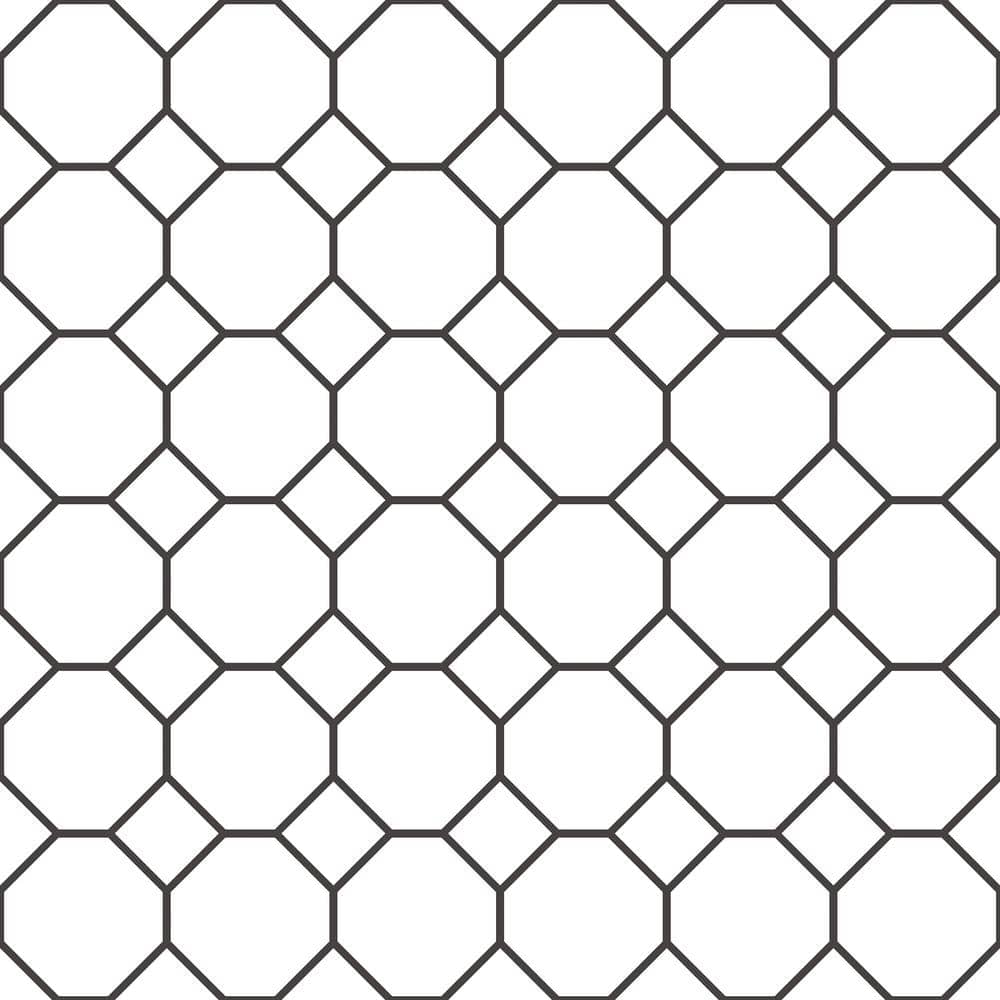Bee Hive Design White/Black Matte Finish Vinyl on Non-Woven Non-Pasted Wall