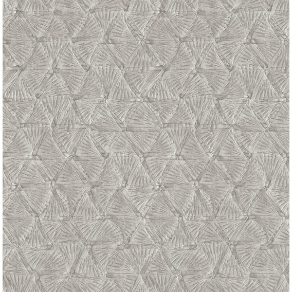 A-Street Prints Wright Pewter Textured Triangle Wallpaper Sample