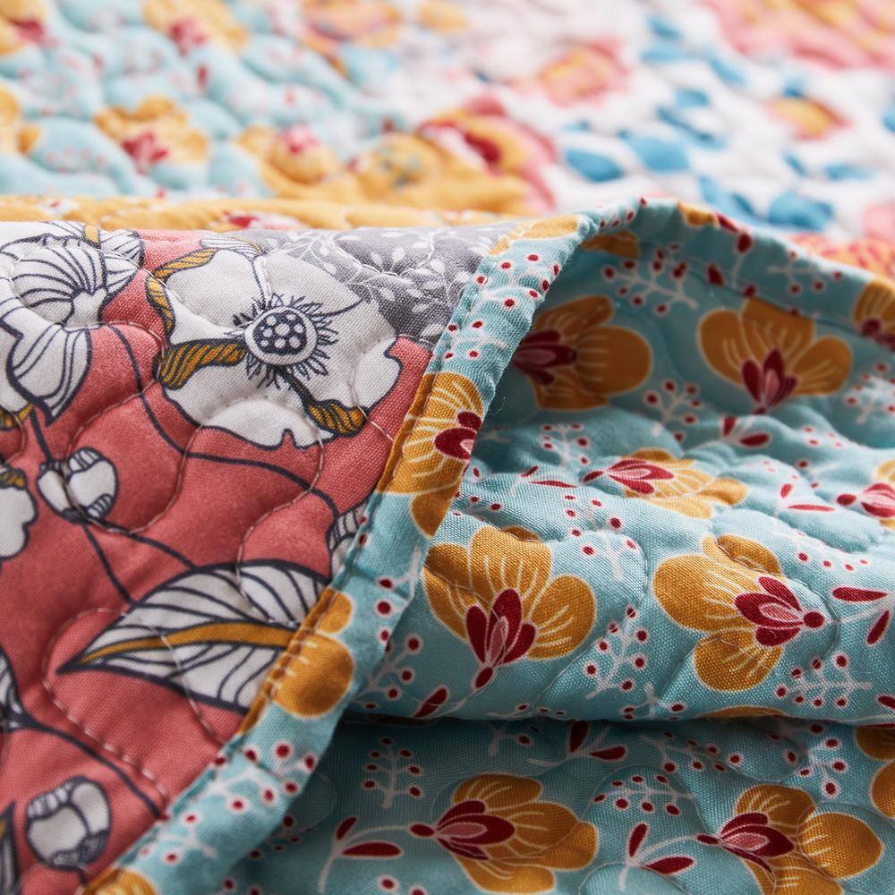 Boho Chic Reversible Cotton Patchwork Throw Blanket