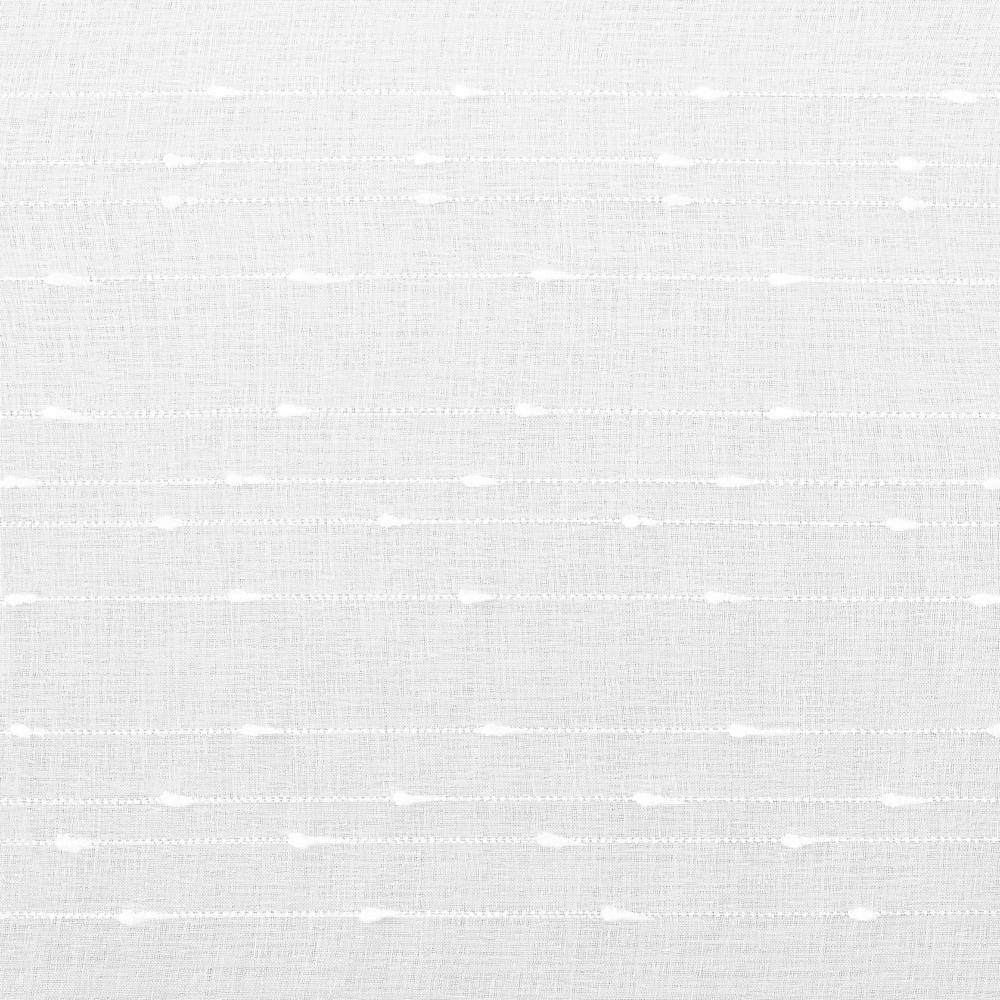 White Polyester Light-Filtering Rope Tab Top Curtain Panel, 50" x 84"