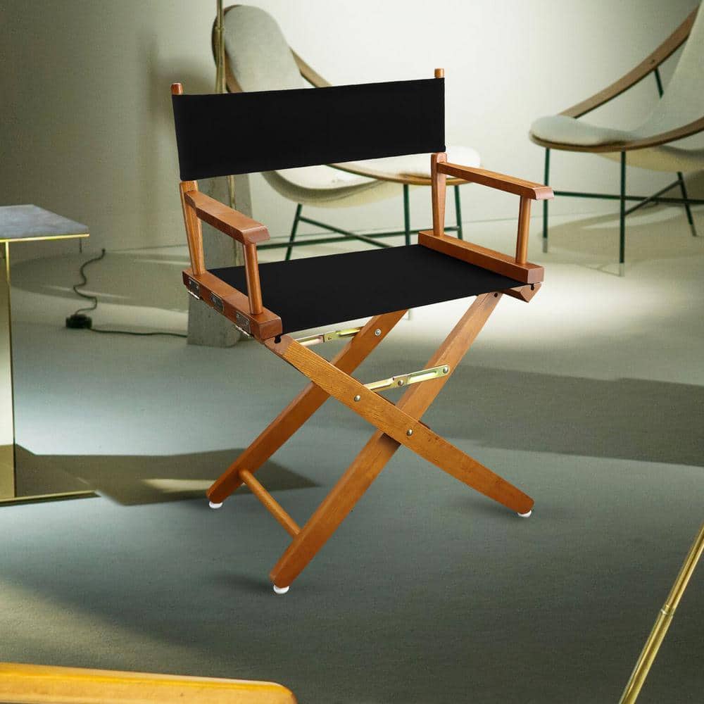 Mission Oak and Black Extra-Wide Director's Chair
