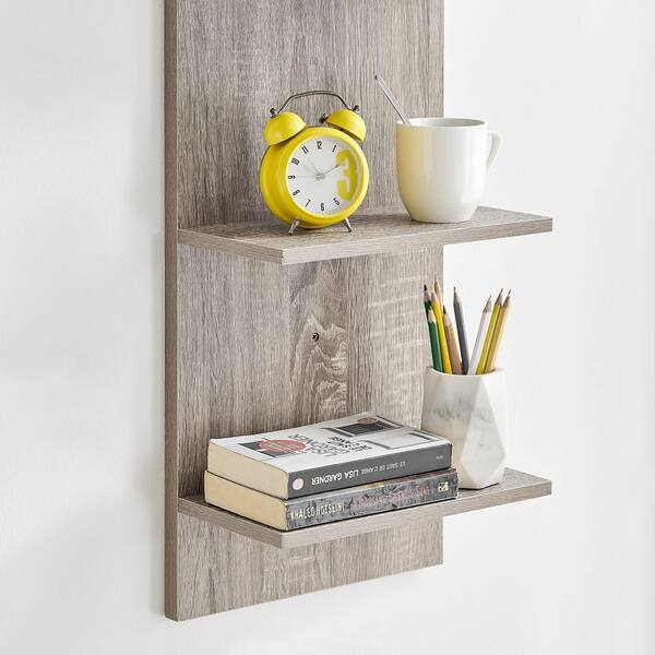 DANYA B 47.25 in. Wide Weathered Oak Column Tiered Wall
