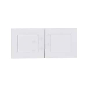 Lancaster White Plywood Shaker Stock Assembled Wall Kitchen Cabinet 36 in. W x 18 in. H x 24 in. D