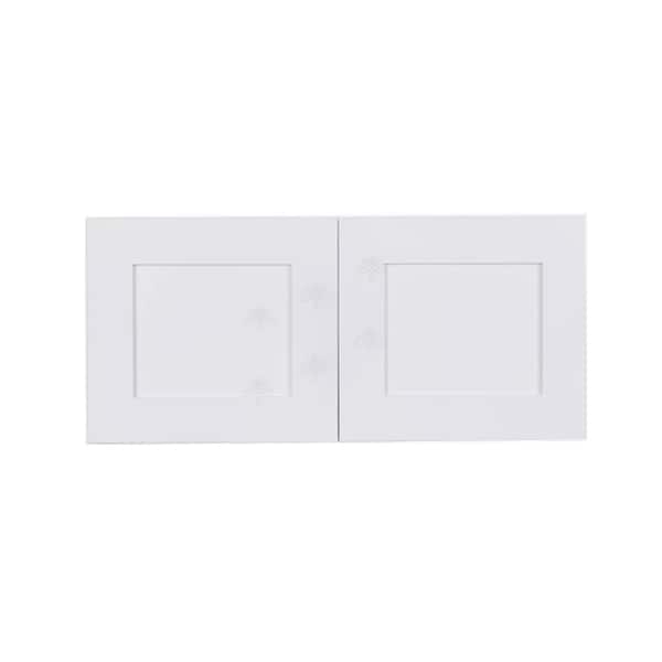 LIFEART CABINETRY Lancaster White Plywood Shaker Stock Assembled Wall Kitchen Cabinet 36 in. W x 18 in. H x 24 in. D