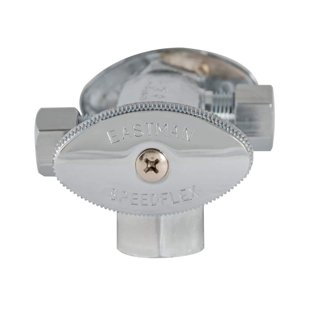 Chrome Dual Handle Multi-Turn Three Way Stop Valve