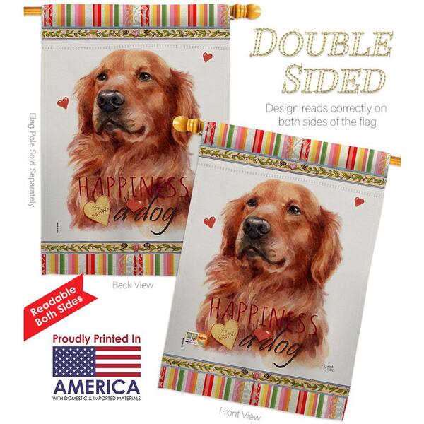Details about   Golden Retriever Dog & US Flag Garden Flag House Decor Banner Linen Double-sided 