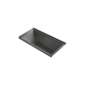 Underscore 60 in. Rectangular Drop-in VibrAcoustic Bathtub with Bask Heated Surface in Thunder Grey