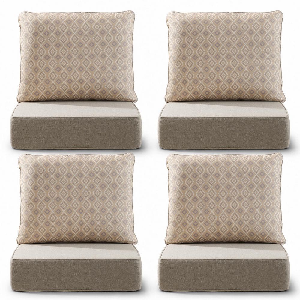 24 in. x 24 in. x 6 in. 8-Piece Olefin Deep Thick Outdoor Lounge Chair Sofa Replacement Seat & Back Cushion Set in Beige price history on PriceWatchPro
