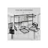 LEXI HOME X-Large Over the Sink Adjustable Dish Rack Drainer with Utensils  Hooks Cutlery Holder LB5304 - The Home Depot