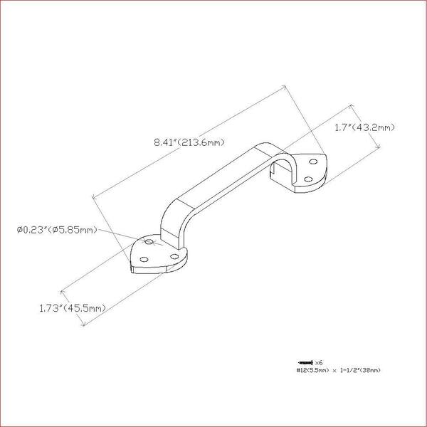 Barrette Outdoor Living 6.562 in. x 1.125 in. x 2.25 in. Nylon/Stainless Steel White EZ Grip Gate Handle