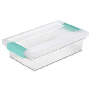 Small File Clip Storage Box with Lid in Clear (6-Pack)