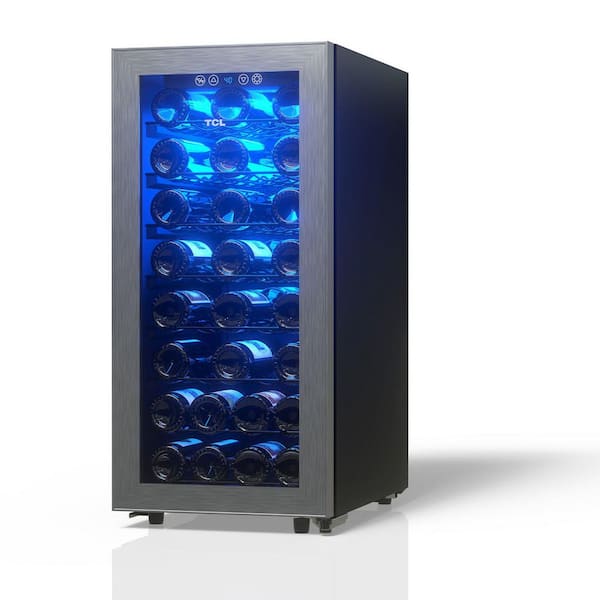 15.55 in Single Zone 38 Wine Bottles Stainless Look Beverage & Wine Cooler