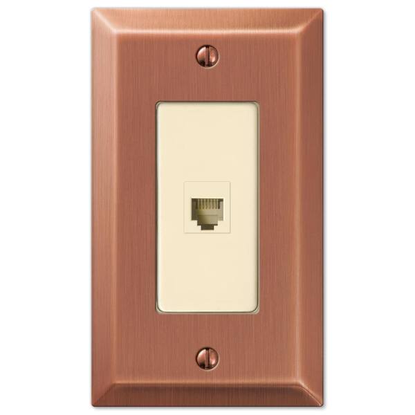 AMERELLE Metallic 1 Gang Phone Steel Wall Plate - Antique Copper