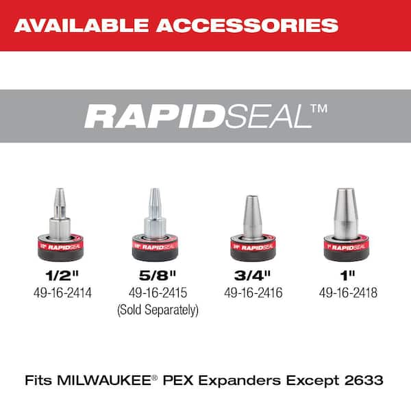 Milwaukee M12 FUEL ProPEX Expander Tool with 1/2 in. - 1 in. RAPID SEAL  ProPEX Expander Heads 2532-20 - The Home Depot