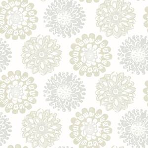 Sunkissed Light Grey Floral Grey Wallpaper Sample