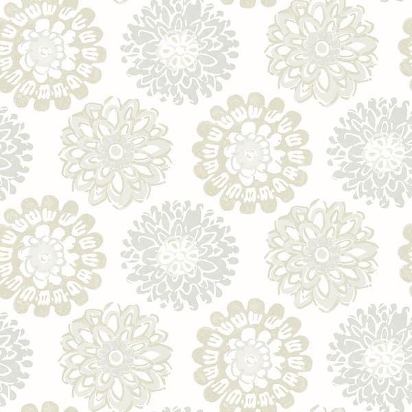 Chesapeake Sunkissed Light Grey Floral Grey Wallpaper Sample