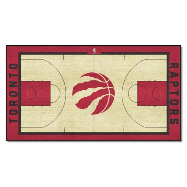 FANMATS NBA Toronto Raptors Tan 3 ft. x 5 ft. Indoor Basketball Court Runner Rug