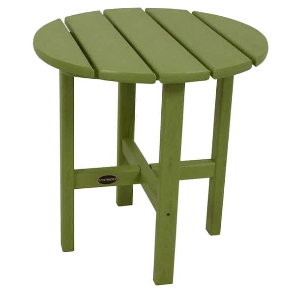 POLYWOOD 18 in. Lime Round Patio Side Table