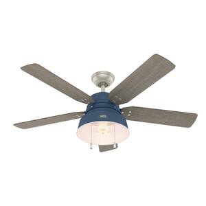 Mill Valley 52 in. LED Indoor/Outdoor Indigo Blue Ceiling Fan with Light