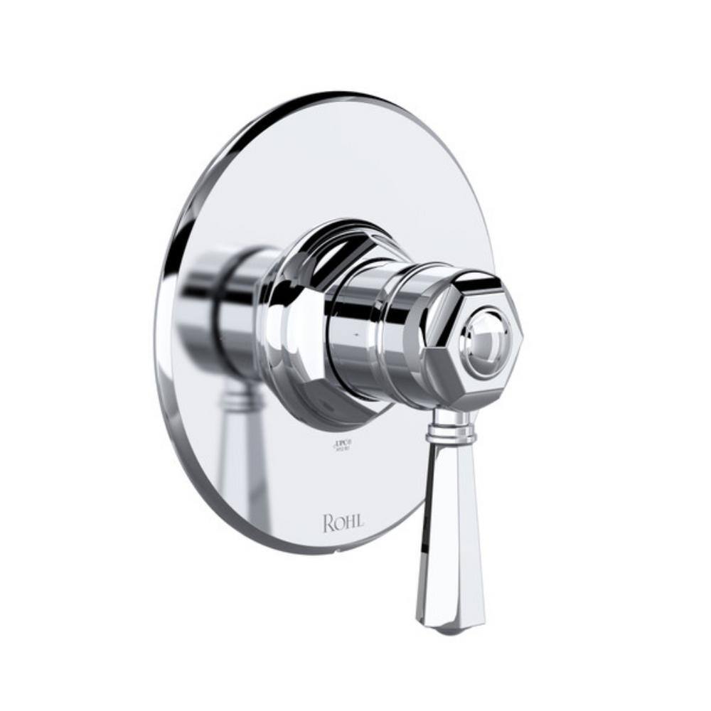 Polished Chrome Wall-Mounted Lever Shower Trim