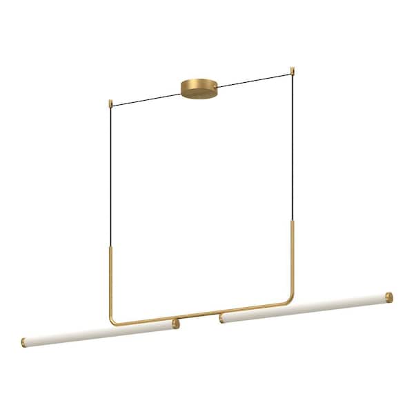 Vesper 73 in. 1 Light 43-Watt Brushed Gold Integrated LED Pendant Light