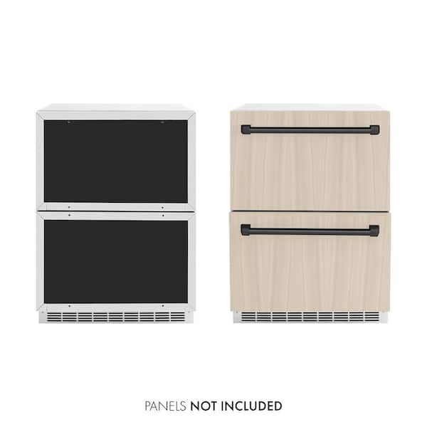 Touchstone 24 in. 4.6 cu. ft. Panel-Ready Drawer Refrigerator with Custom Door and Matte Black Handles