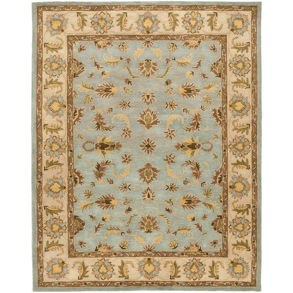 SAFAVIEH Heritage Light Blue/Beige 8 ft. x 10 ft. Border Area Rug