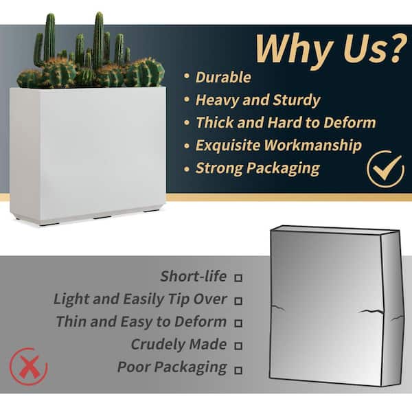 EDYO LIVING 24.02 in. H x 30 in. W x 9.84 in. D Long Box Metal