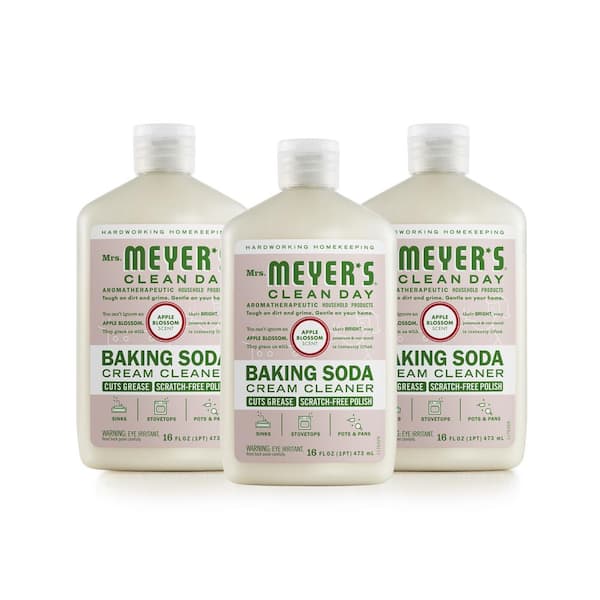 Mrs. Meyer's Clean Day 16 oz. Baking Soda Cream Countertop Polish Cleaner Apple Blossom (3-Pack)
