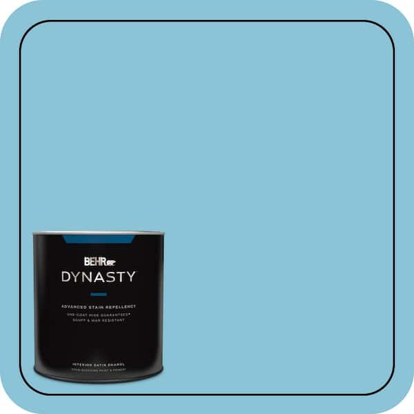 BEHR DYNASTY 1 qt. #540D-4 Dreaming Blue Satin Enamel Interior Stain-Blocking Paint & Primer