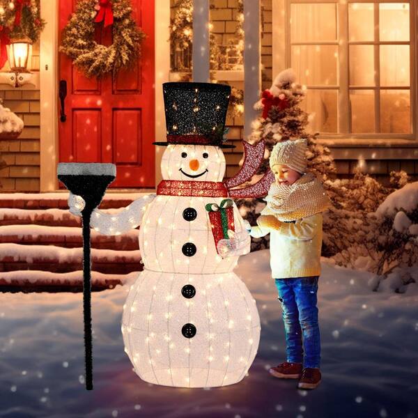 Karl home 59 in. White LED Snowman Christmas Yard Decor