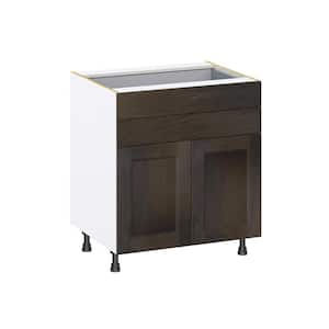 Georgetown 30 in. W x 24 in. D x 34.5 in. H Assembled Base Kitchen Cabinet in Chestnut with Two 5 in. Drawers
