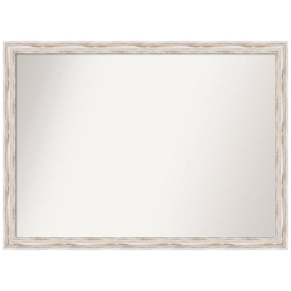 Alexandria White Wash Narrow 41 in. x 30 in. Non-Beveled Coastal Rectangle Wood Framed Wall Mirror in White price history on PriceWatchPro