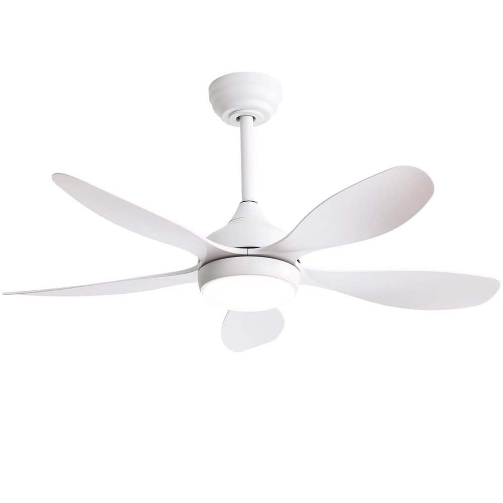 42 in. Indoor White Ceiling Fan with Light, Dimmable, Reversible DC Motor, 