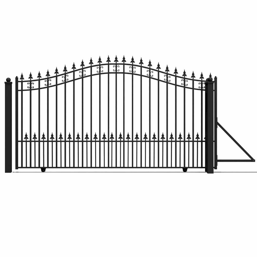 St. Louis 12 ft. x 6 ft. Black Steel Single Slide Driveway Fence Gate price history on PriceWatchPro