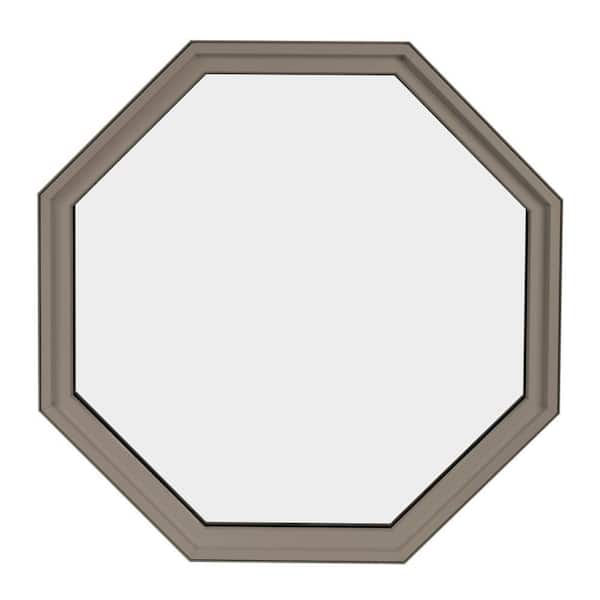 24 in. x 24 in. Octagon Sandstone 6-9/16 in. Jamb Geometric Aluminum Clad Wood Window
