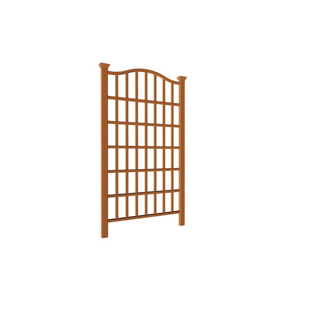 VITA 54"L x 96"H Concord Embossed Vinyl Trellis, Brown, VA84090 VA84090