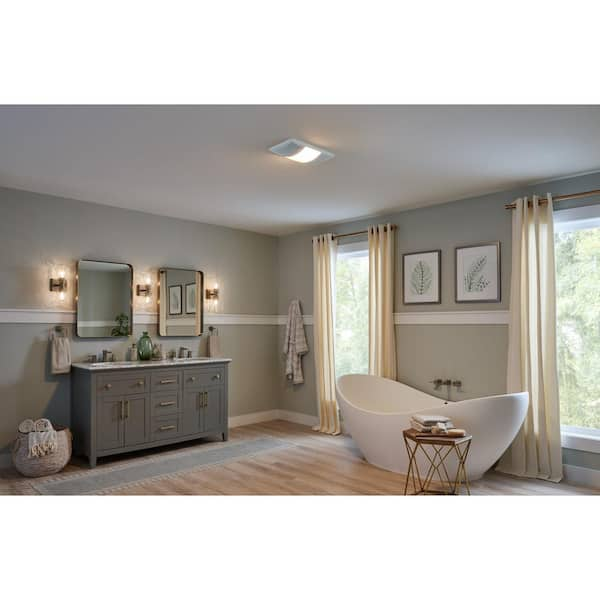 PowerHeat 80 CFM Ceiling Bathroom Exhaust Fan with Heater and CCT LED Lighting