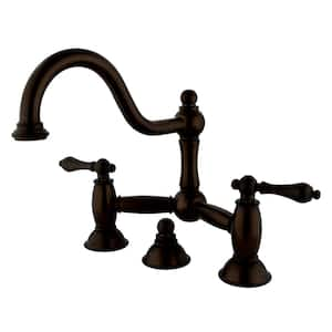 Restoration Bridge 8-in. Widespread 2-Handle Bathroom Faucet in Oil Rubbed Bronze