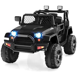 10.5 in. Kids Ride On Car Electric Vehicle Jeep with Parental Remote Music Horn Headlights Slow Start Function Black