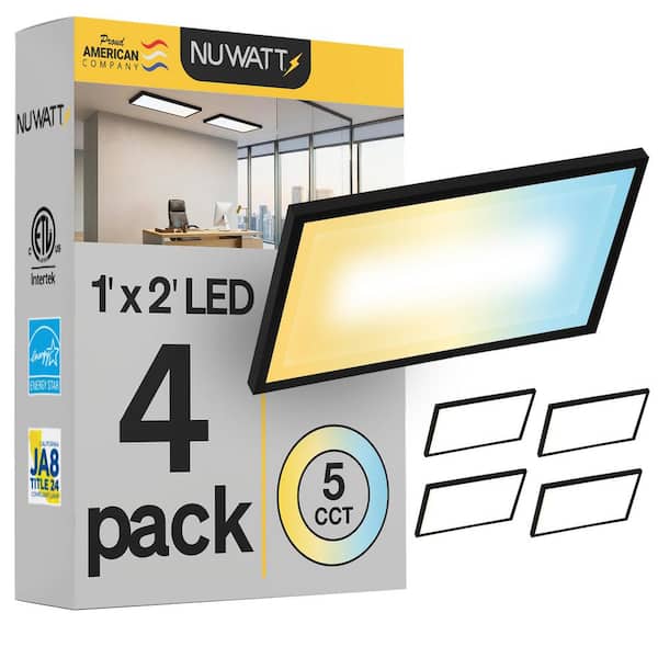 NuWatt 1 ft. x 1 ft. 120V Surface Mount Integrated LED Black Panel