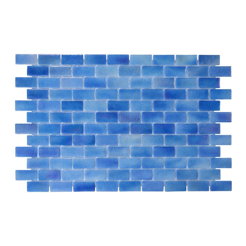 Glass Tile Love Familiar Blue 22.5 in. x 13.25 in. Glossy Glass Patterned Mosaic Wall Floor Tile (9.68 sq. ft./Case) price history on PriceWatchPro