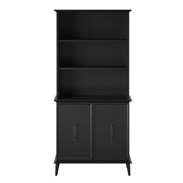 Ameriwood Home Holbrook Black Bookcase with 2-Doors