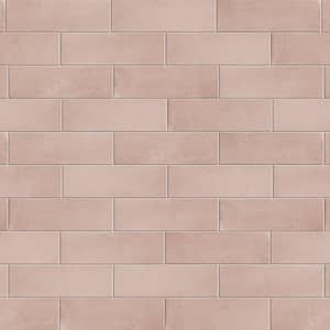 Coco Matte Orchard Pink 2 in. x 5-7/8 in. Porcelain Floor and Wall Take Home Tile Sample