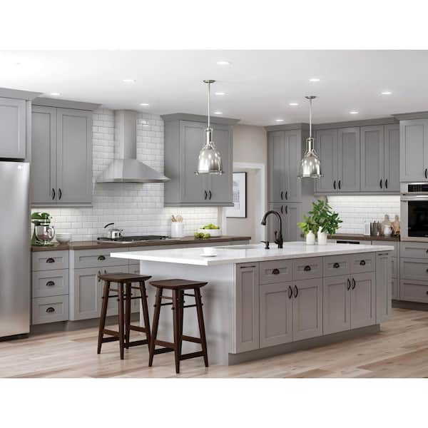 Washington Veiled Gray Plywood Shaker Assembled Wall Kitchen Cabinet Soft Close 33 in. W x 12 in. D x 36 in. H