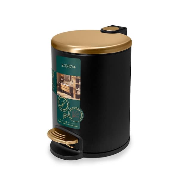 ACENTO Small Round 5 L/1.3 Gal. Pedal Trash Bin with Soft Close