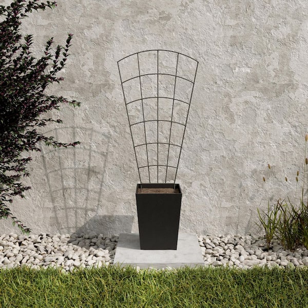 39 in. H Pewter Metal Pot Trellis