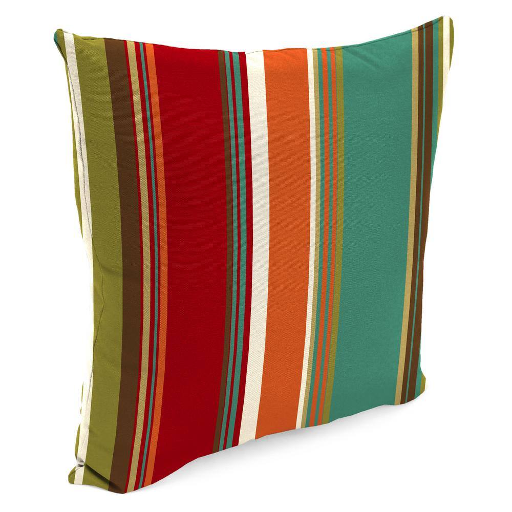 Westport Teal Multicolor Stripe Outdoor Throw Pillow Set