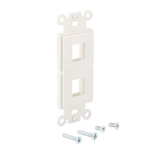 1-Gang 2-Port Plastic Wall Plate Insert, White